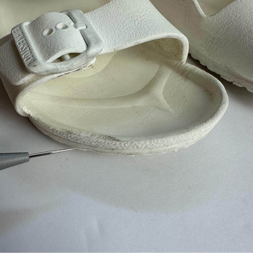 Birkenstock Arizona Sandals Youth Size 3 EU 34 Shoes EVA Beach White Washable - Picture 7 of 11